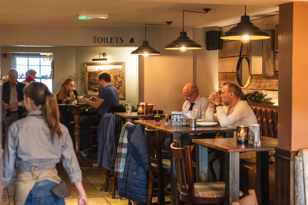 People dining at The Saracen's Head